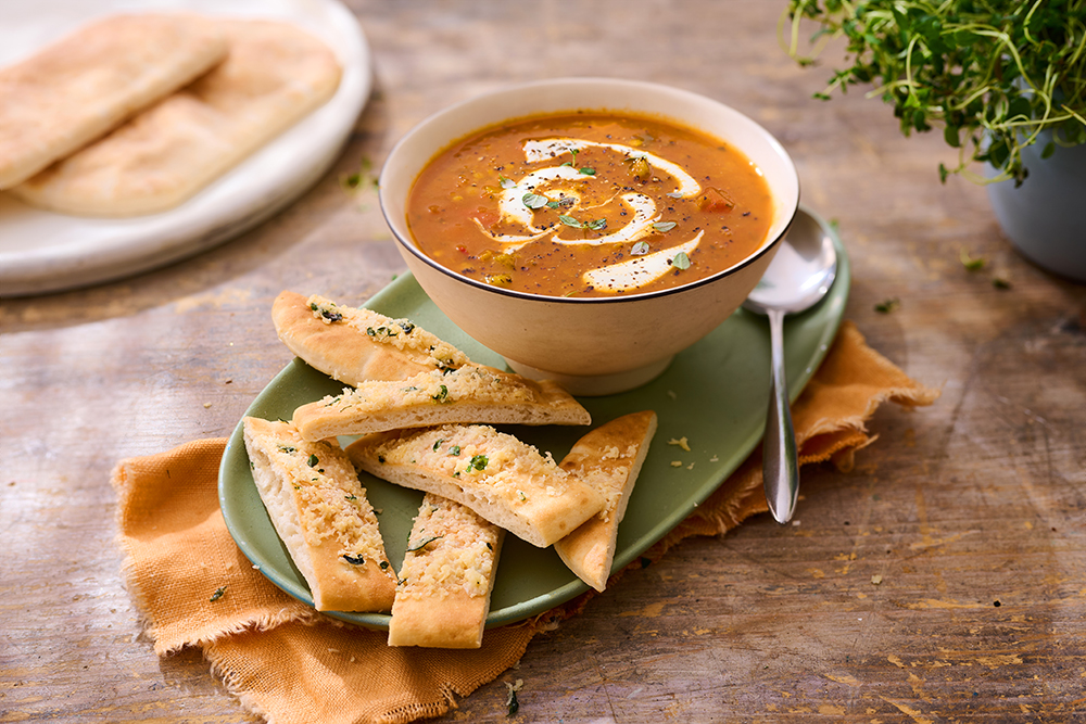 Warburtons Gluten Free Pitta Fingers with Soup